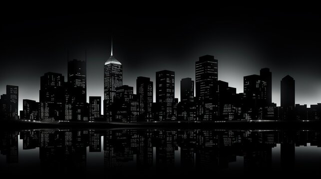 Urban Cityscape Grey View. AI generated image