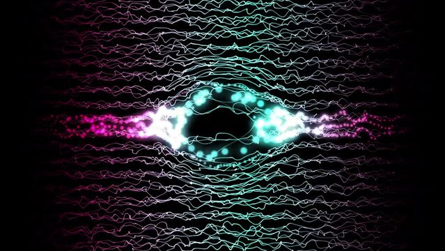 Abstract Motion Background with Waving Colorful Spheres