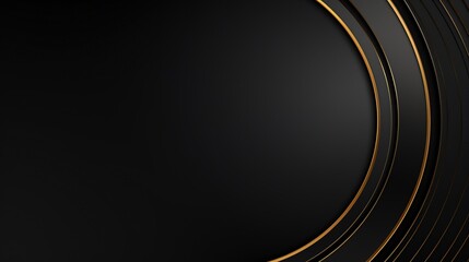 Luxury background with golden circle on black color. AI generated image