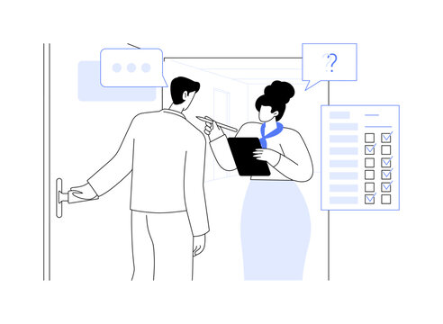 Face-to-face census interview abstract concept vector illustration.