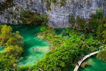 view of a lake in plitvice lakes national park
