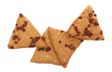 Integral tea pastry set , cookies with cranberry isolated on white, top  view, clipping 