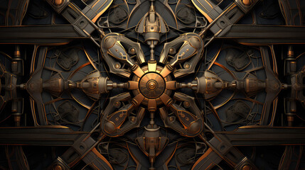 mechanical steampunk symmetrical background