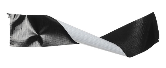 Black reinforced adhesive repair tape isolated on white, top view