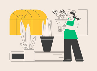 Seasonal planters abstract concept vector illustration.