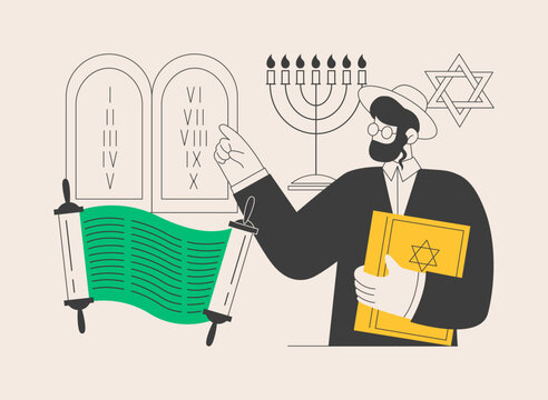 jewish man pointing at commandments, torah clip art preview