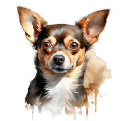 Cute Chihuahua Dog Watercolor Png Graphic
