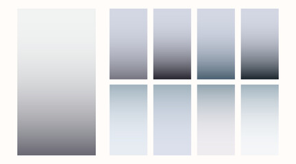 Dark gradient background in gray shades. Set of vector soft colored empty template for vertical screen
