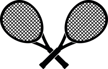 two crossed tennis Rackets Racket svg vector cutfile for cricket silhouette  
