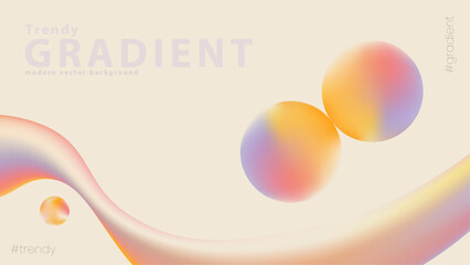 Trendy gradient background with vibrant colors and circle