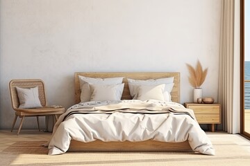 Bedroom interior in neutral colors