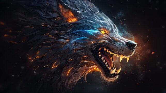 Fenrir - The giant wolf from the norse mythology and Loki´s offspring
