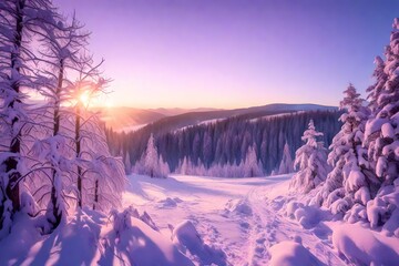 sunrise in the mountains