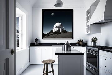 Black and White Kitchen with Modern Look