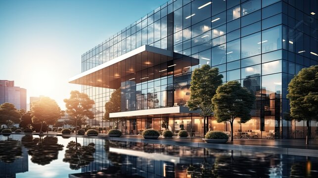 landscape of commercial building