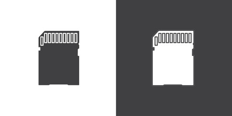 MMC adapter icon of Mobile Device Components. Micro SD Data storage icon in line style symbol sign, adapter icon template for graphic and web design collection logo vector illustration. - obrazy, fototapety, plakaty