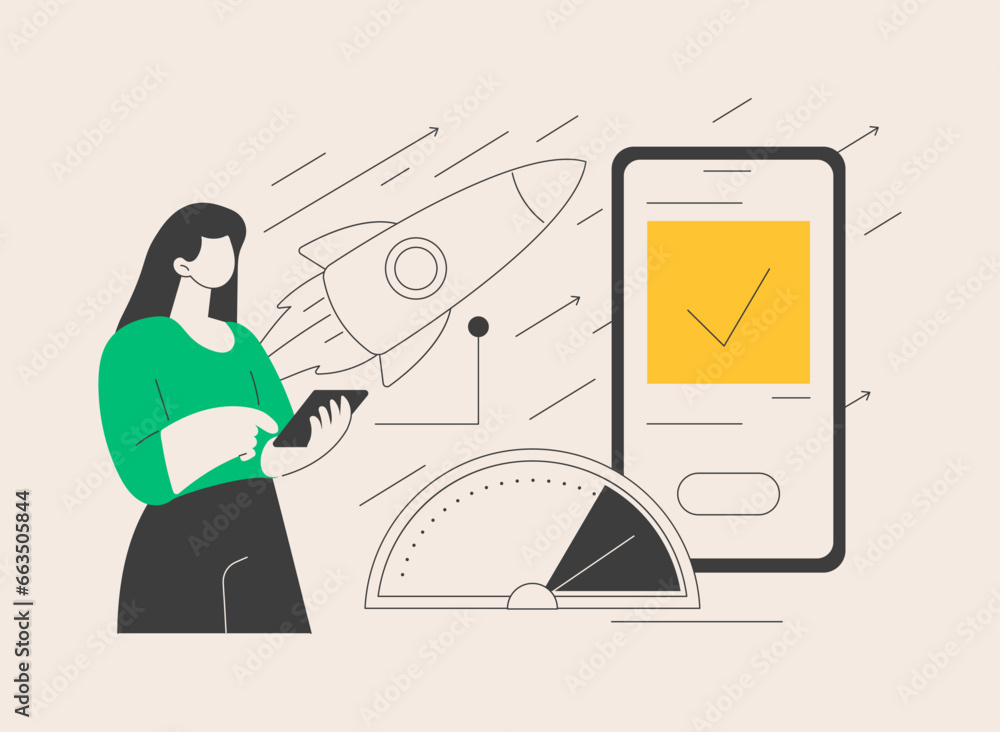 Poster accelerated mobile pages abstract concept vector illustration.