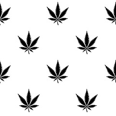 Weed seamless pattern Marijuana isolated cannabis leaf background wallpaper