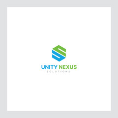 U & N letter logo Design in the form of a Hexagons shape and a cube logo with 
Letter monogram designs for corporate identity to business logo