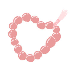 Cute ramadhan elements.tasbeeh beads.