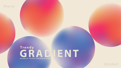 Trendy gradient background with vibrant colors and circle
