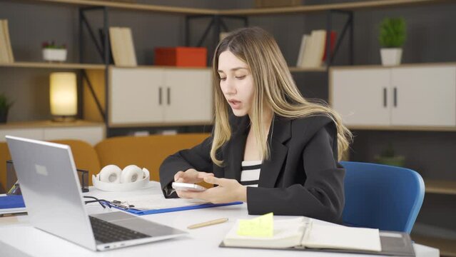 Businesswoman with attention deficit disorder.