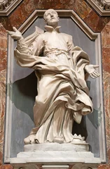 Foto op Plexiglas NAPLES, ITALY - APRIL 19, 2023: The marble statue of St. Francis Borgia in the church Chiesa del Jesu Vecchio by  Pietro Ghetti from 17. cent. © Renáta Sedmáková