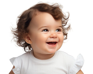 portrait of a little girl on clear background