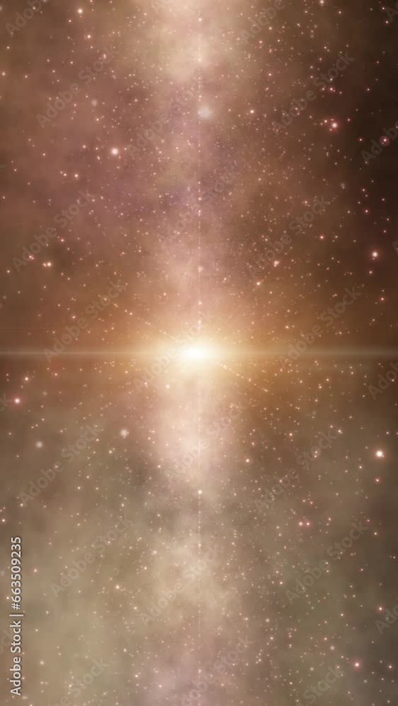Poster loop cosmos with stars and nebula light vertical animation.