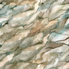 Abstract marble texture seamless pattern. Hand painted watercolor natural stone background.