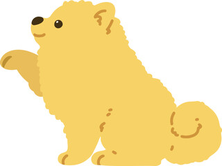 Illustration of Pomeranian shaking hands
