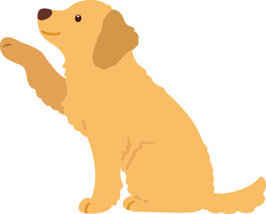 Illustration of Golden Retriever shaking hands