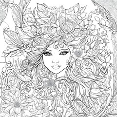 Coloring Pages Drawing Coloring Book Illustration AI Generative