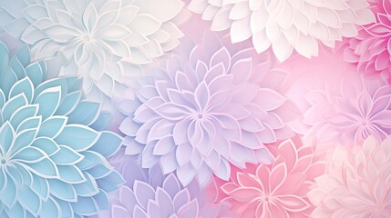Pastel-colored Flowers on Gradient Background