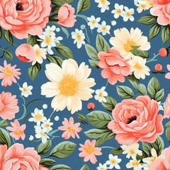 1940s Garden Party Florals Pattern