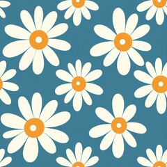 Fototapeta na wymiar 1960s Mod Daisy Chains Pattern