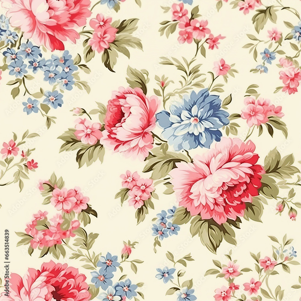 Poster shabby chic chintz patterns pattern