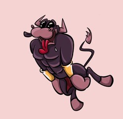 Illustration of cartoon bull character