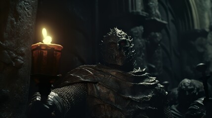Dark armor on an evil hero fantasy character