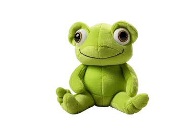 Foto op Canvas stuffed green frog isolated on white background © Roland