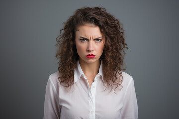 Portrait of an angry young woman 