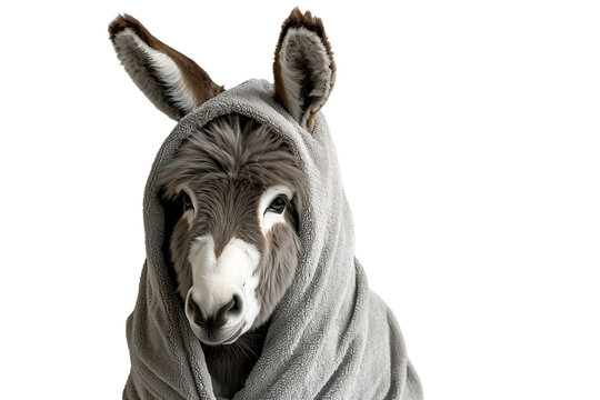 funny donkey on white background