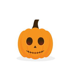 Carved pumpkin, Jack-o-lantern, halloween element on white background. Pumpkin for Halloween.