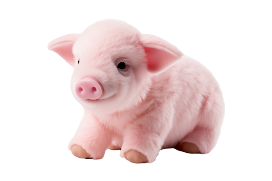 stuffed pig isolated on white background