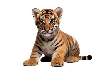 Fototapeta premium bengal tiger isolated on white background