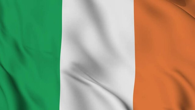 Ireland Waving Flag Realistic Animation Video