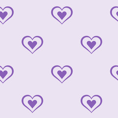 Valentine pattern seamless heart shape purple colors background.