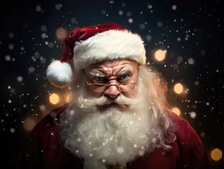 Fotobehang Santa Claus looking at the camera with an angry look on his face © Josemchi