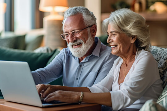 Beautiful older couple. Cheerful, laughing adults