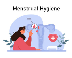 Obraz premium Female menstrual cycle. Hygiene products for menstruation. Intimate